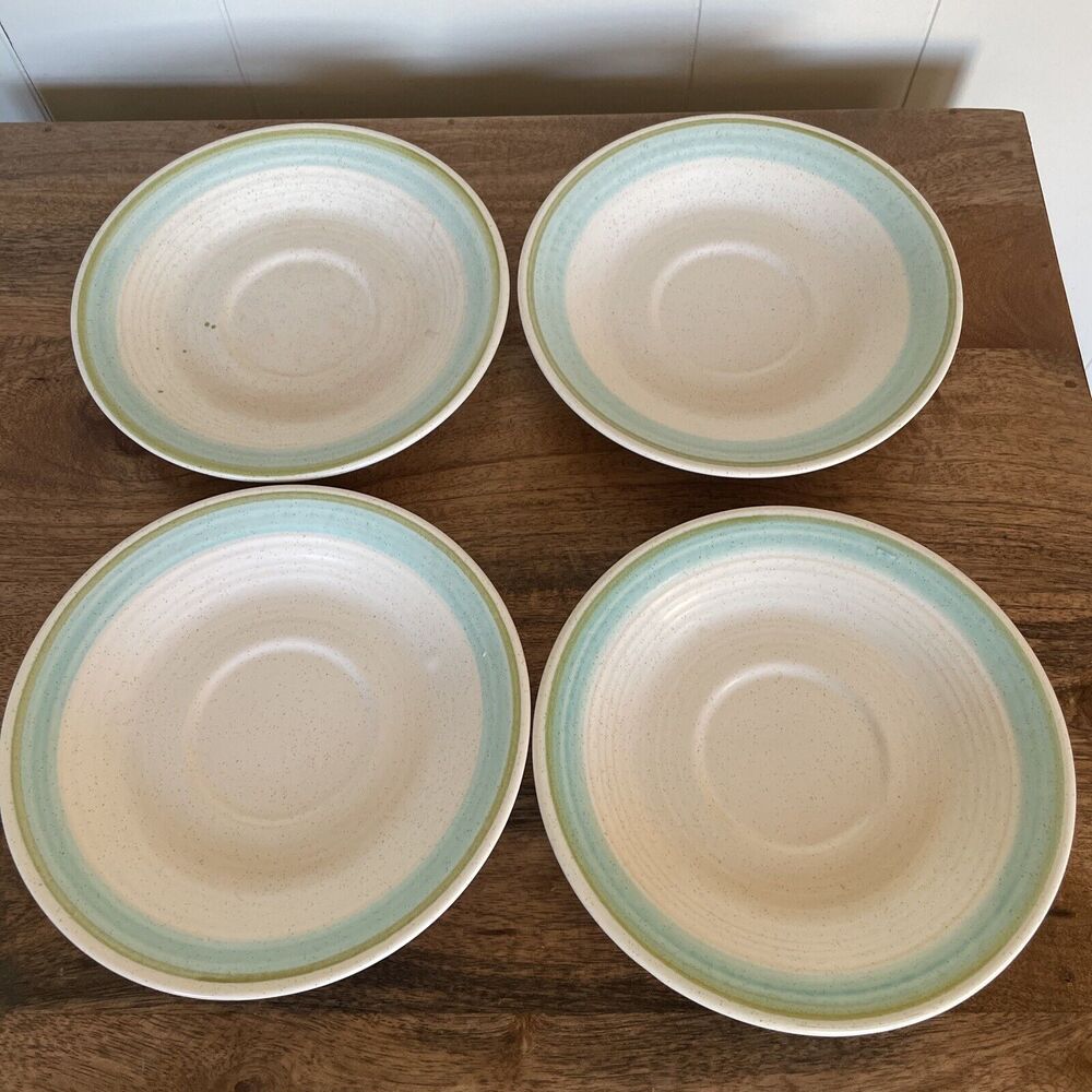 Vintage Franciscan Earthenware Tulip Time Coffee Saucers 6 1/4" Set of 4